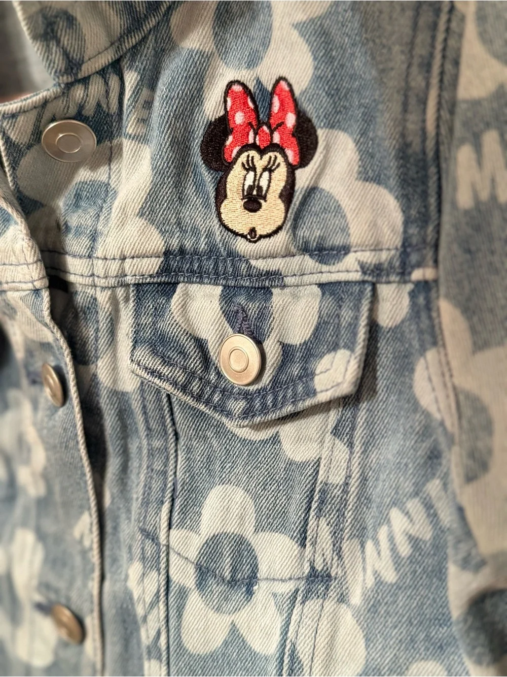 Disney Girls Minnie Mouse Denim Jacket Size M ( 7-8)